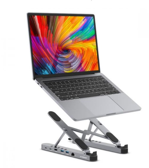 mbeat Stage P5 Portable Laptop Stand with USB-C Docking Station Foldable and Adjustable Design USB-C HDMI Port Lan 1000Mbps mbeat Stage P5 Portable Laptop Stand with USB-C Docking Station Foldable and Adjustable Design USB-C HDMI Port Lan 1000Mbps